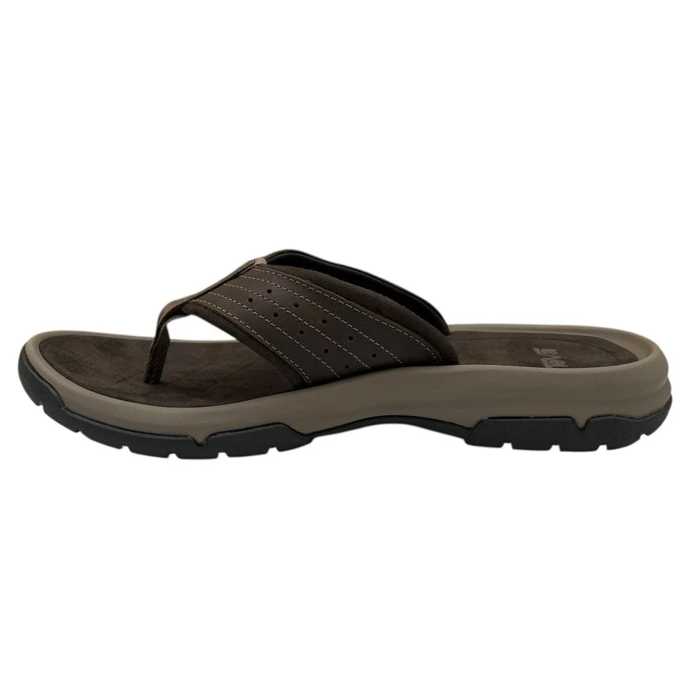 Teva Langdon Men's Leather Thong Flip Flop Sandals Size 9 Brown Casual Comfort